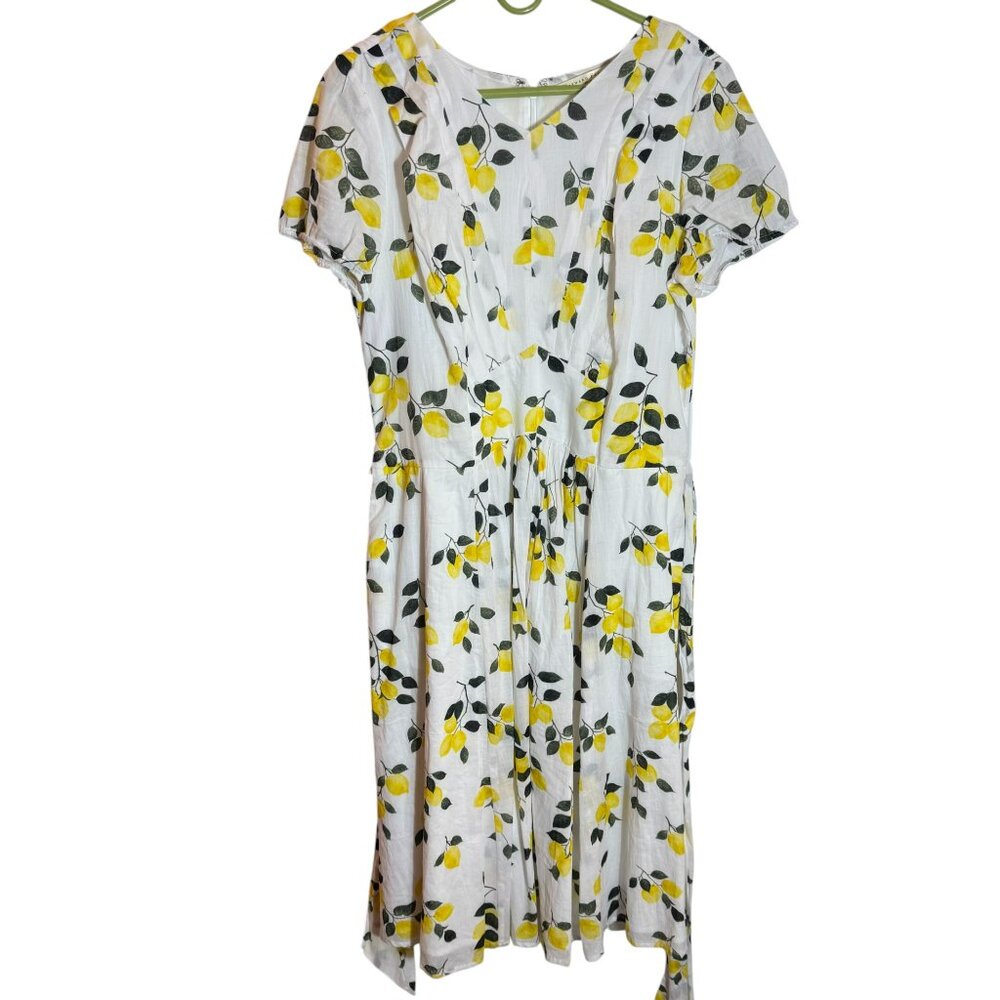 Wayward Fancies by eShakti 🍋 Lemon Print Midi Dress - EUC